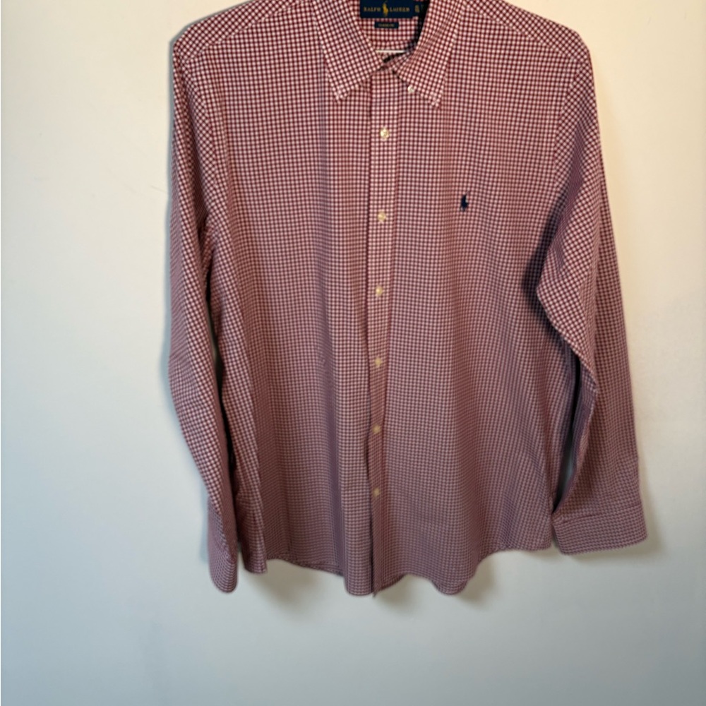 Polo Ralph Lauren Men's Red Gingham Check Oxford Shirt Red XL